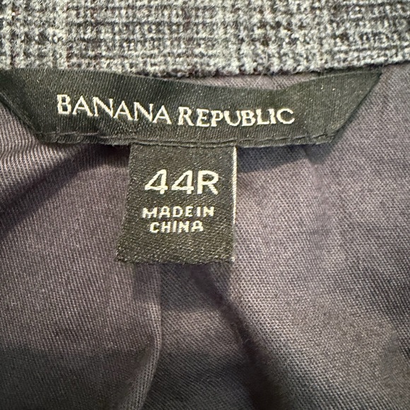 Banana Republic 44R Gray Plaid Wool Blend Blazer Sport Coat 44 Regular - Picture 3 of 7